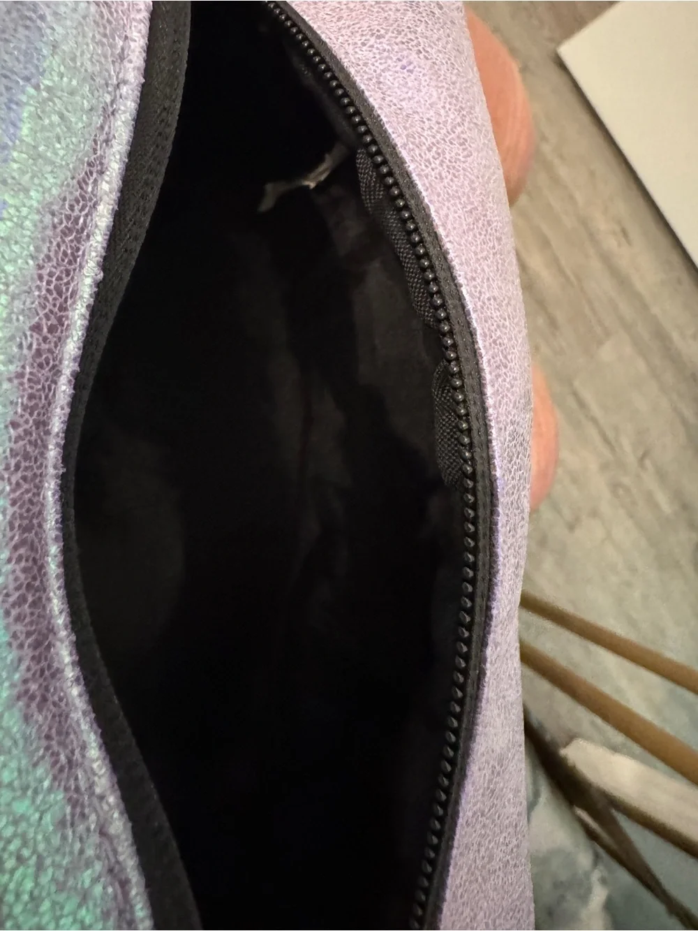 Puma Iridescent Pink Silver Bag with Black Logo makeup new